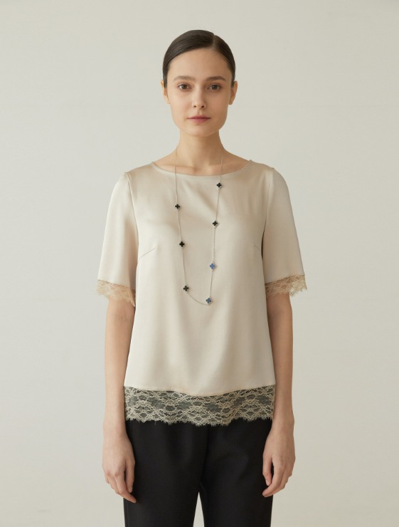 Lace short sleeve blouse M3B201