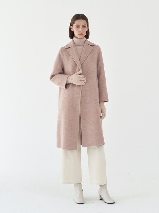 Wool blend tailored hand-made coat M3D783