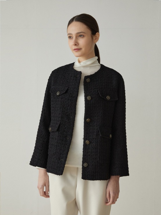 Texture point tweed jacket M3A102