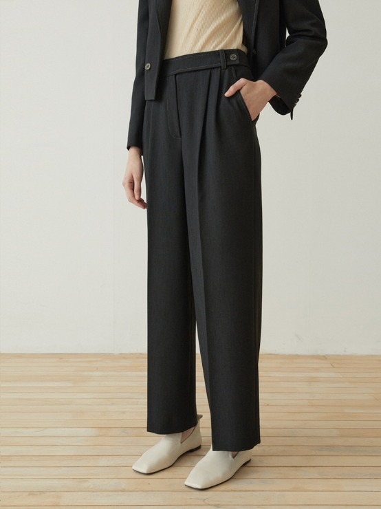 Twill texture wide pants M3A309