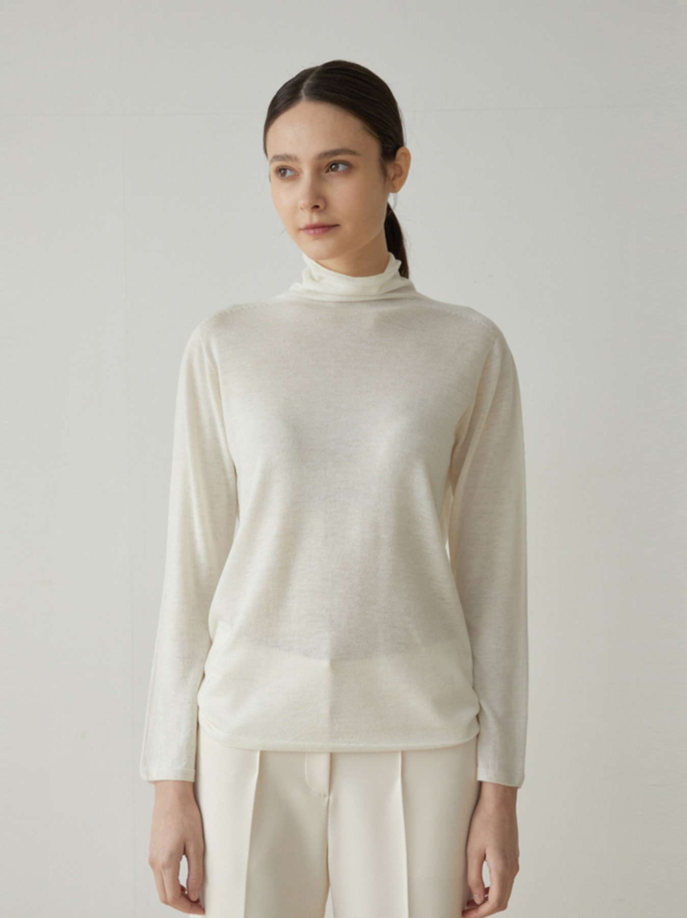 High-neck wholegarment pullover knit M3A604