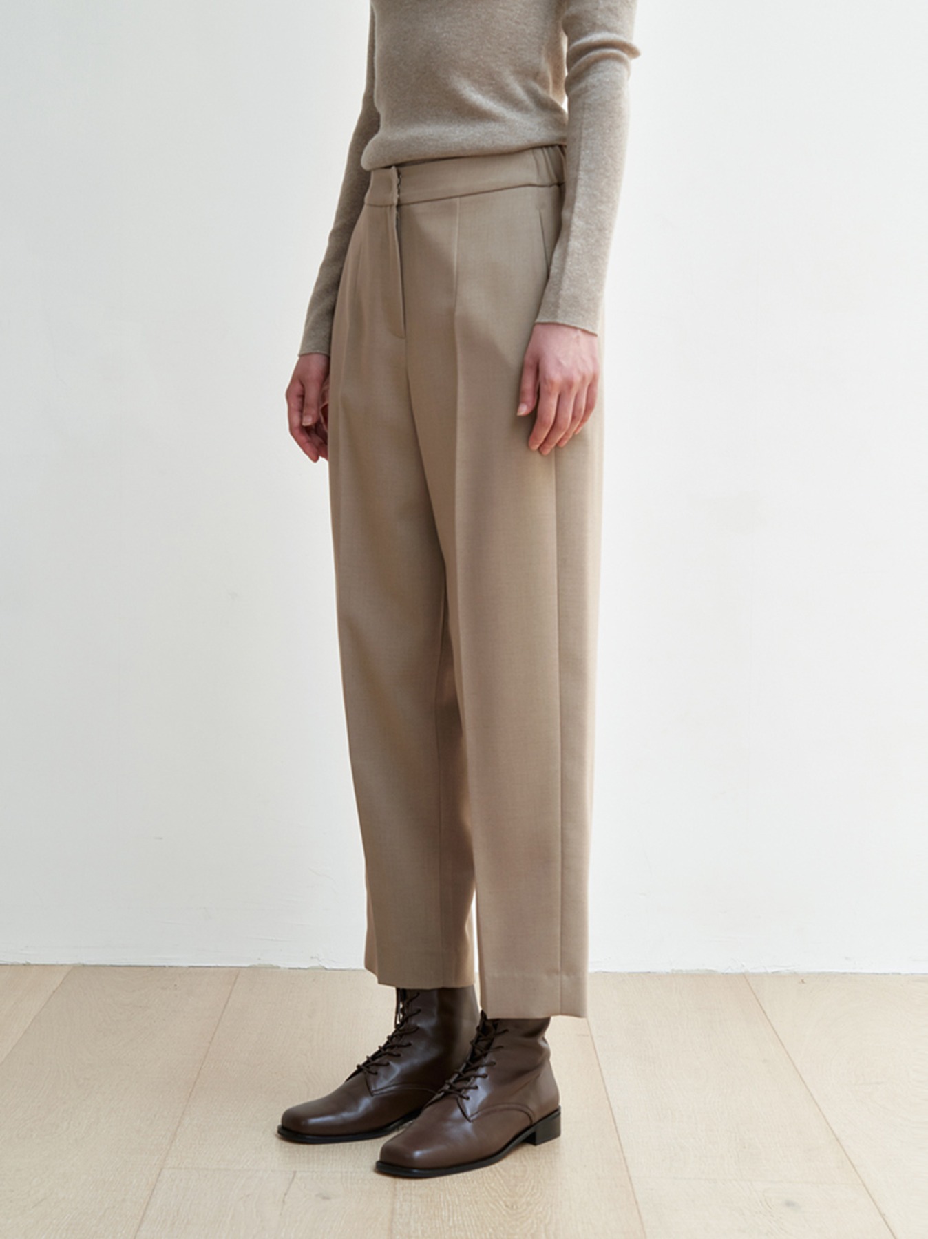 Wool blending baggy fit pants M3C308