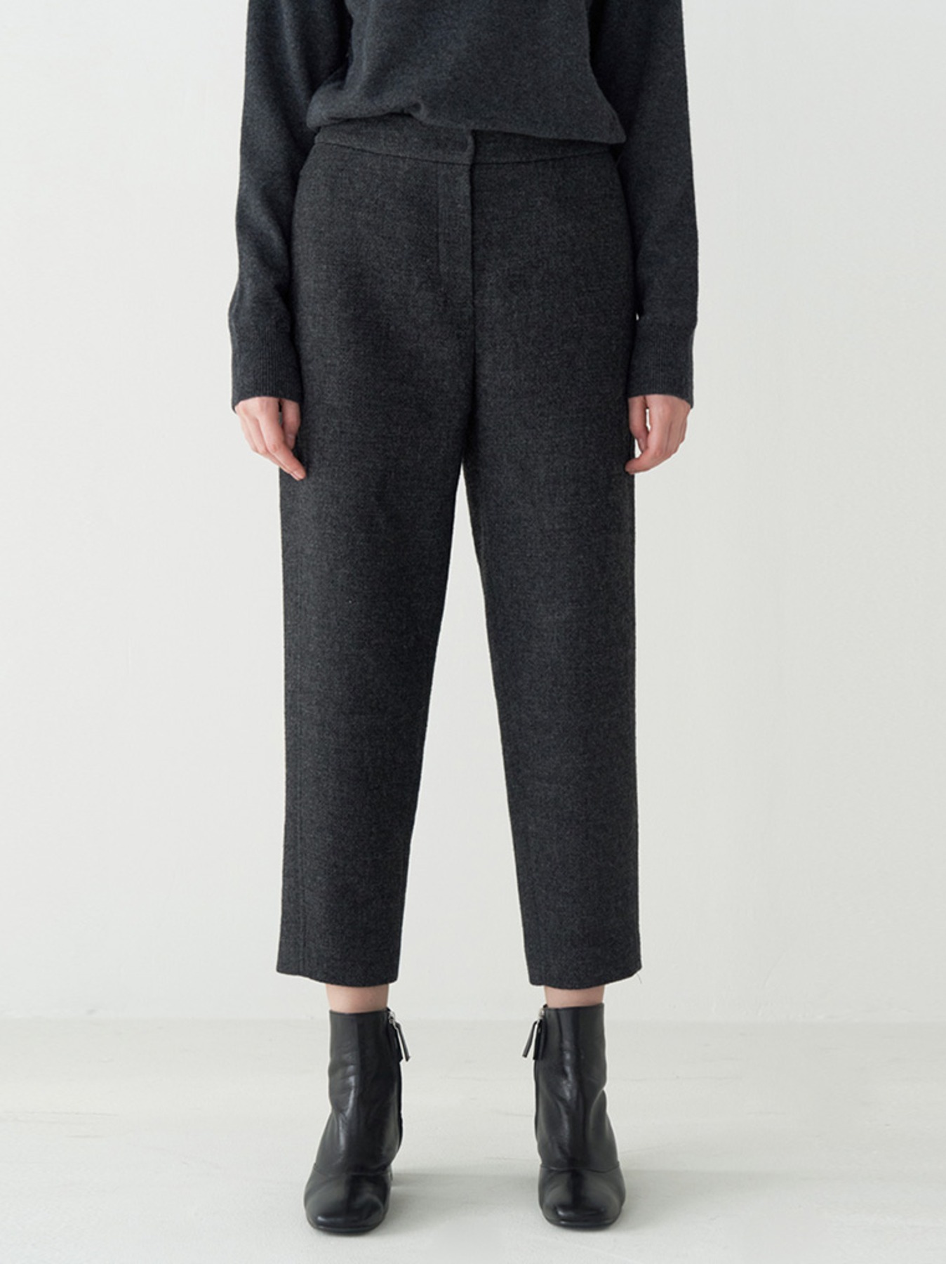 Wool blend two-tone slim pants M3D323